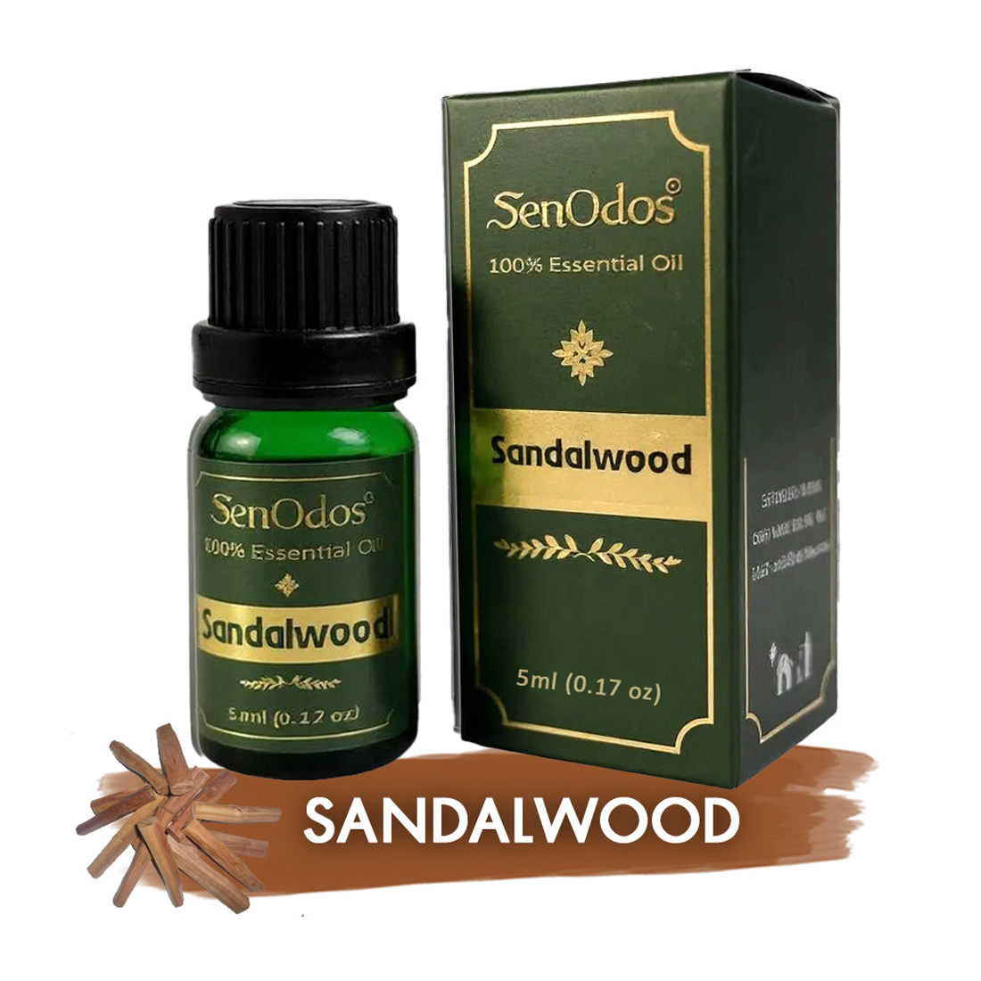 SenOdos น้ำมันหอมระเหยแท้ 100% น้ำหอมอโรม่า กลิ่นไม้จันทร์หอม (Sandalwood) 5 ml.