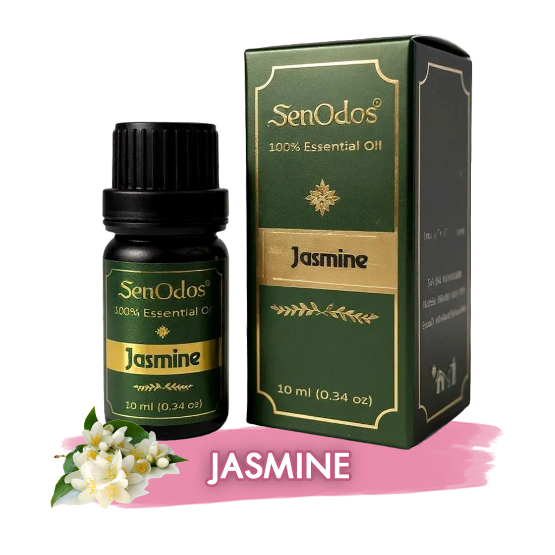 SenOdos  น้ำมันหอมระเหยแท้100% น้ำมันหอมอโรม่า ปรับอากาศ กลิ่นมะลิ (Jasmine) 10 ml.