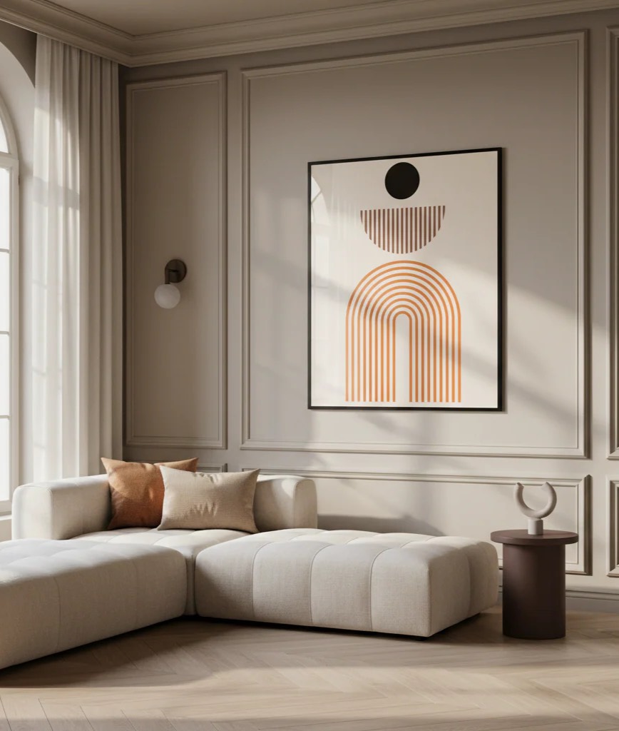 Pennello รูปแต่งบ้านพร้อมกรอบ  Mid century modern-1