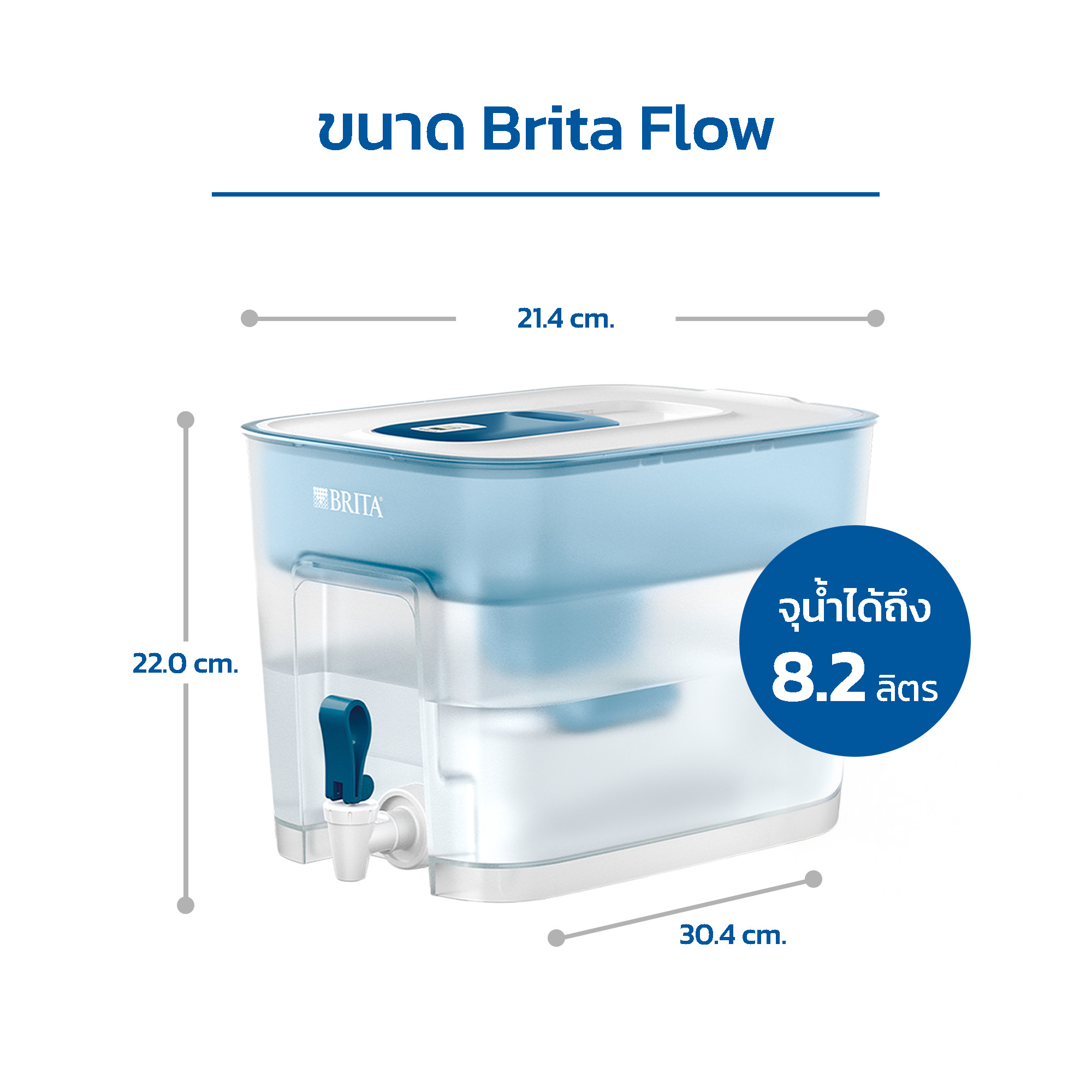 BRITA ถังกรองน้ำ รุ่น Flow พร้อมไส้กรองน้ำรุ่นใหม่ Maxtra PRO 07