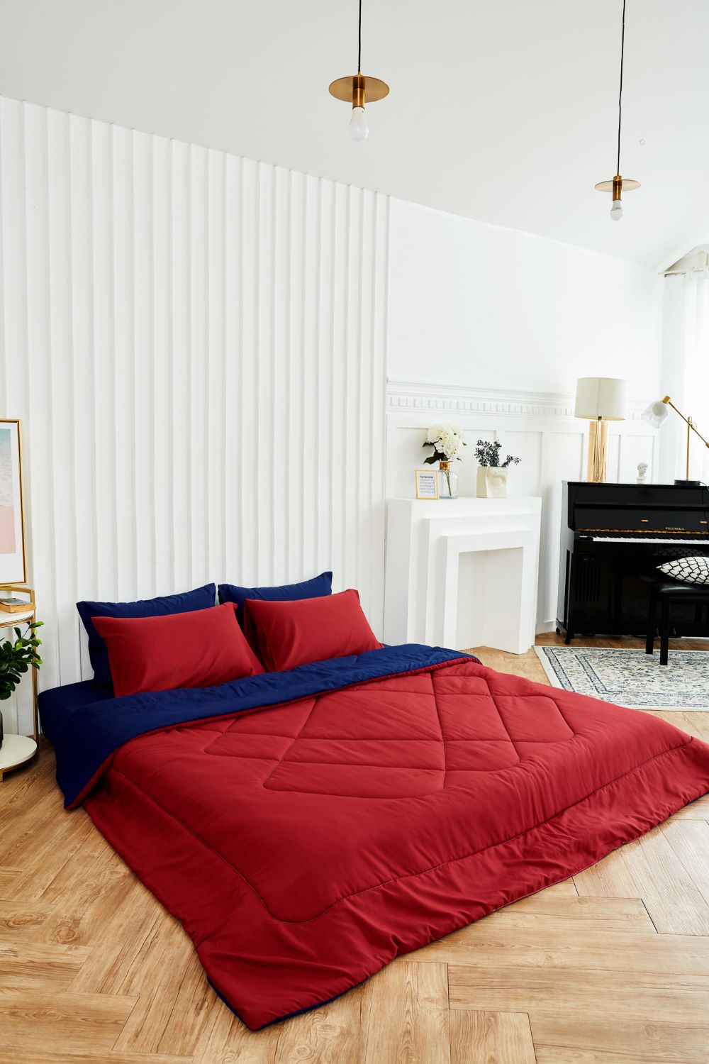 SANTA BEDDING SET 6 ฟุต สี น้ำเงิน -น้ำเงิน/แดง 01 02