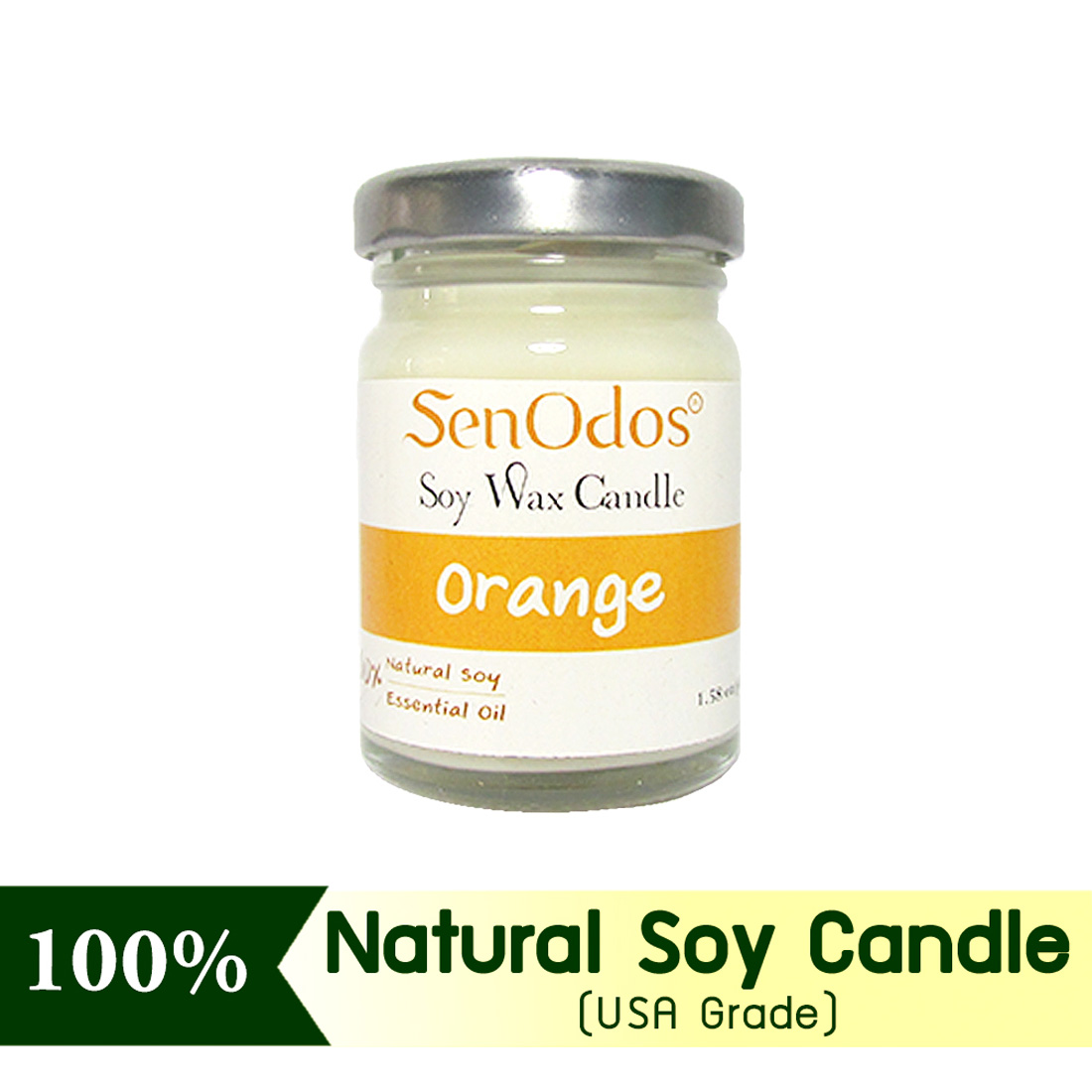 SenOdos เทียนหอมไขถั่วเหลือง กลิ่นส้ม 45g. Orange Soy Candle