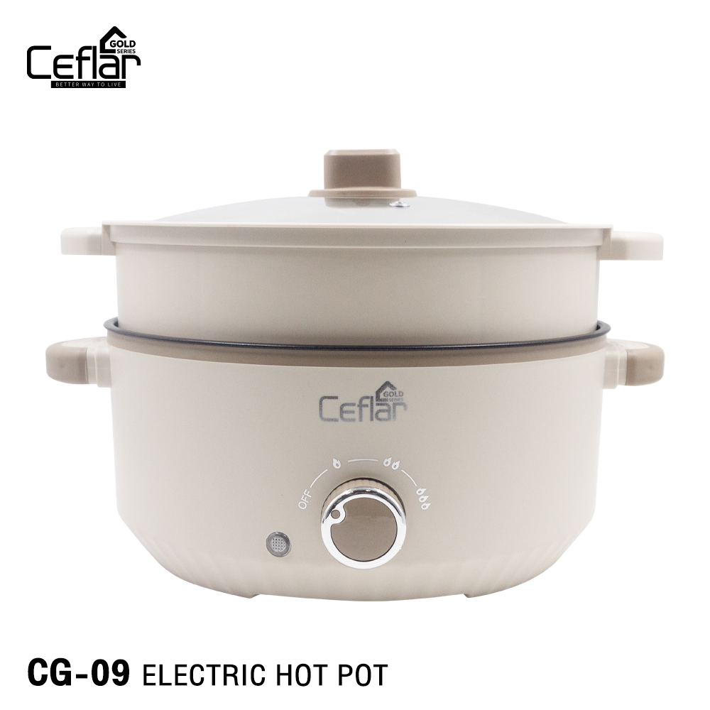 Ceflar หม้อไฟฟ้าอเนกประสงค์ Electric Hot pot Gold series รุ่น CG-09-1