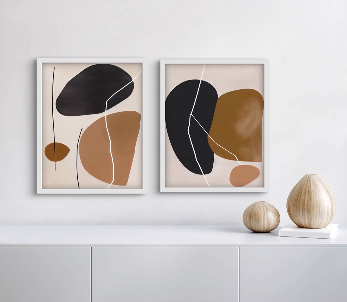 Pennello รูปแต่งบ้านพร้อมกรอบ Abstract Set 2 รูป-1