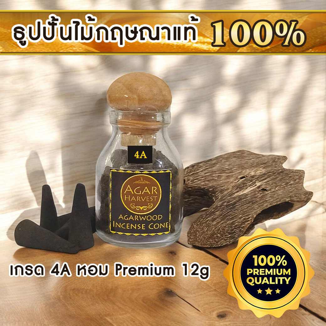 AgarHarvest Agarwood Incense Cone ธูปปั้นไม้กฤษณา ไม้หอมแท้ (4A) 12g