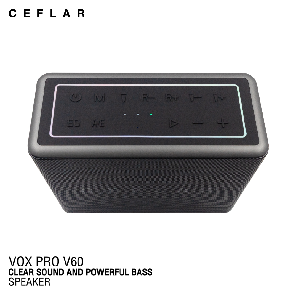 Ceflar ลำโพงไร้สาย Clear sound and powerful bass speaker รุ่น Vox Pro V60 Black 11