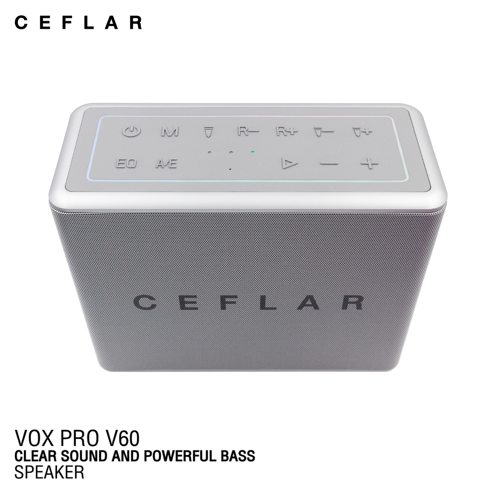 Ceflar ลำโพงไร้สาย Clear sound and powerful bass speaker รุ่น Vox Pro V60 Silver 13