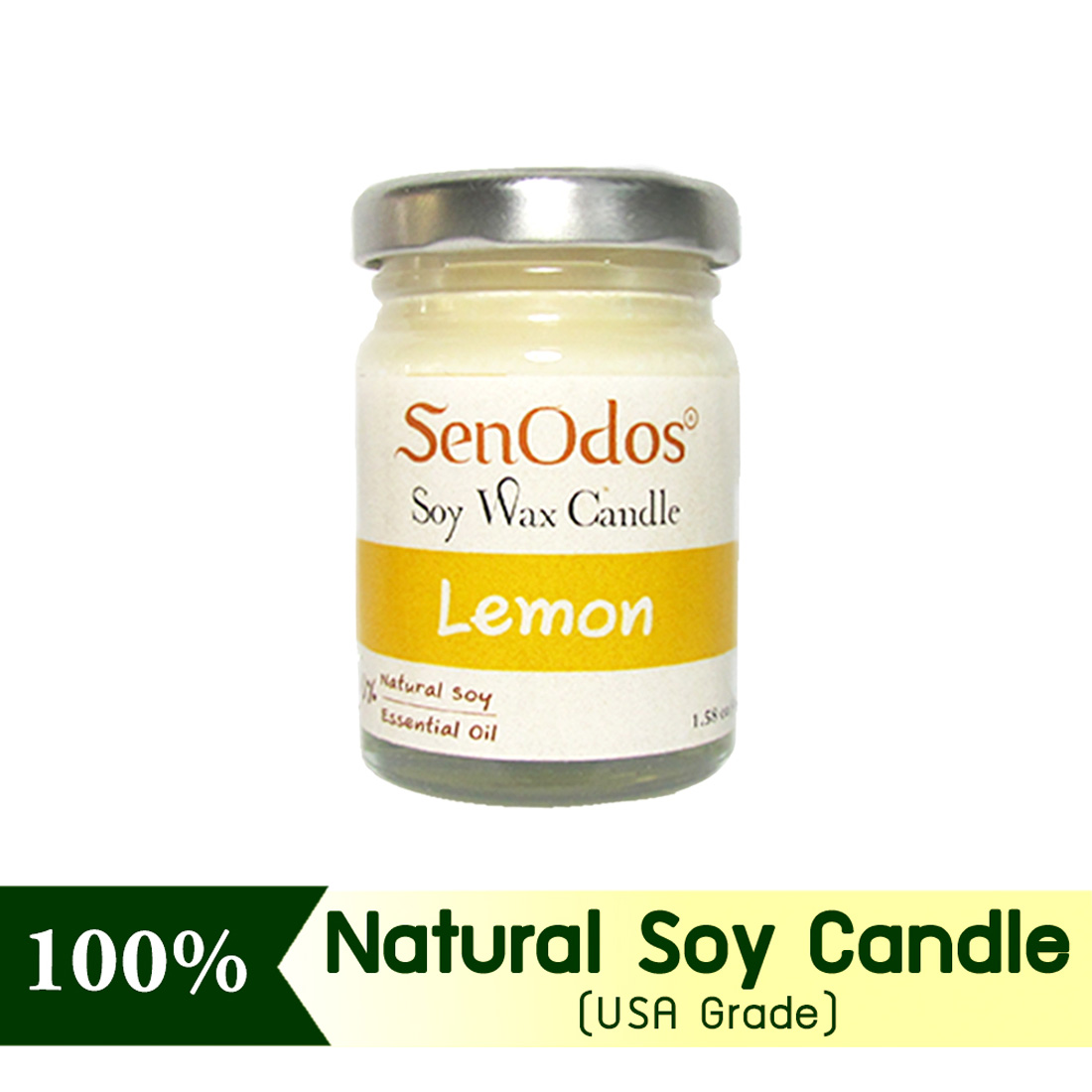 SenOdos เทียนหอมไขถั่วเหลือง กลิ่นเลมอน 45g Lemon Soy Candle