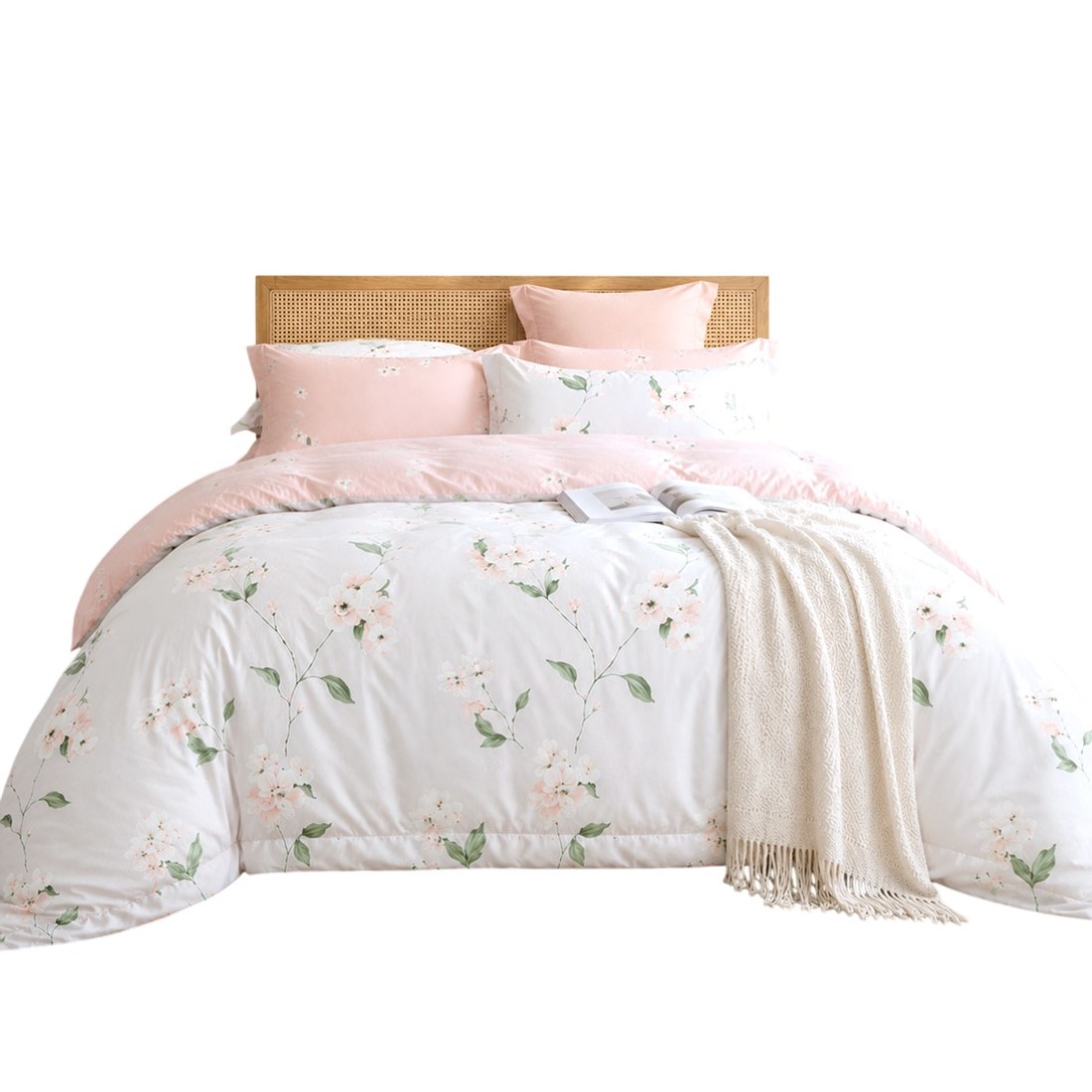 ชุดเครื่องนอน 6 ฟุต 6 ชิ้น รวมปลอกนวม FRILLOW TENCEL™ Lyocell : LADY BLOOM