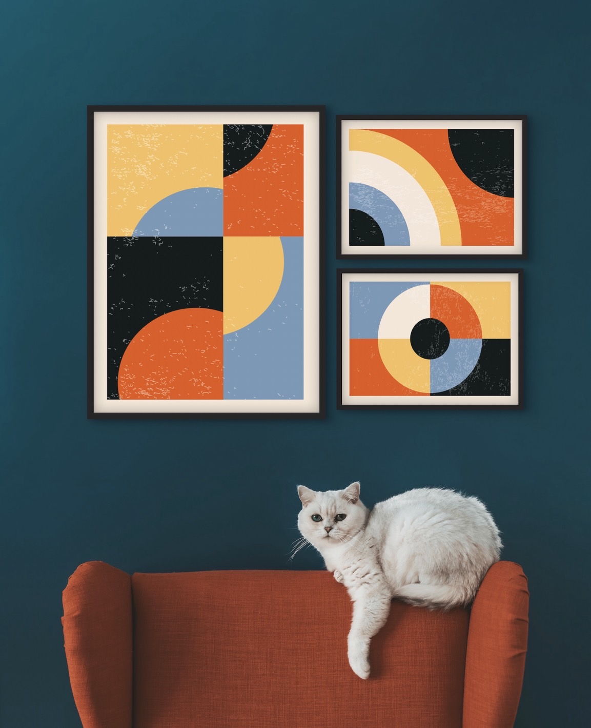 Pennello รูปแต่งบ้านพร้อมกรอบ Geometric 3 รูป-1