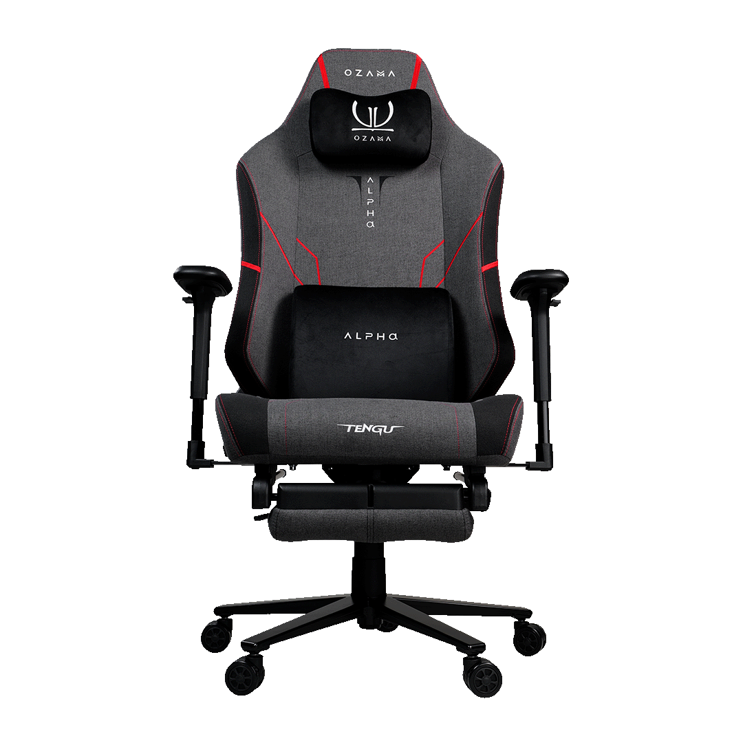 เก้าอี้เกมมิ่ง ALPHA TITAN FABRIC RED + FOOTREST-1