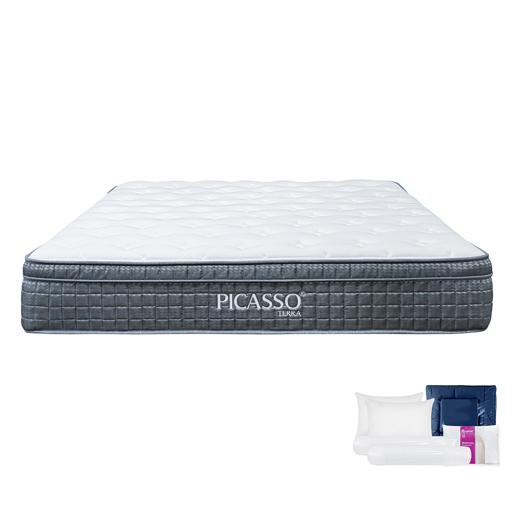 ที่นอน PICASSO รุ่น TERRA ขนาด 6 ฟุต พร้อมชุดเครื่องนอน 11 ชิ้น