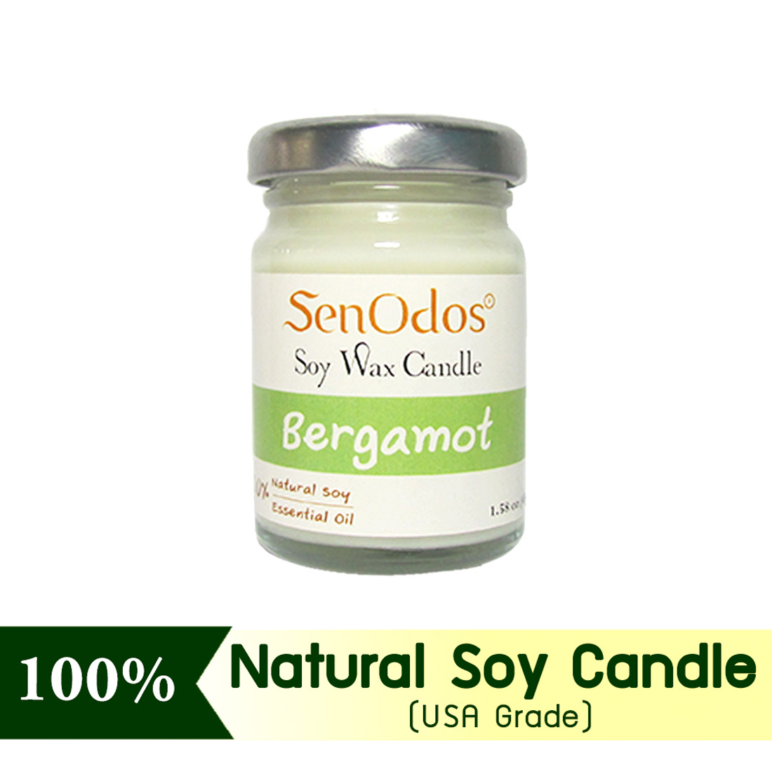 SenOdos เทียนหอมไขถั่วเหลือง กลิ่นกลิ่นมะกรูด ขนาด 45g. Bergamot Soy Candle 