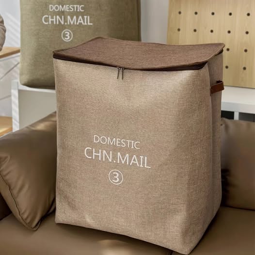 Chiranatda กระเป๋าผ้ามีซิปความจุขนาดใหญ่ 120 ลิตร สีน้ำตาล-1
