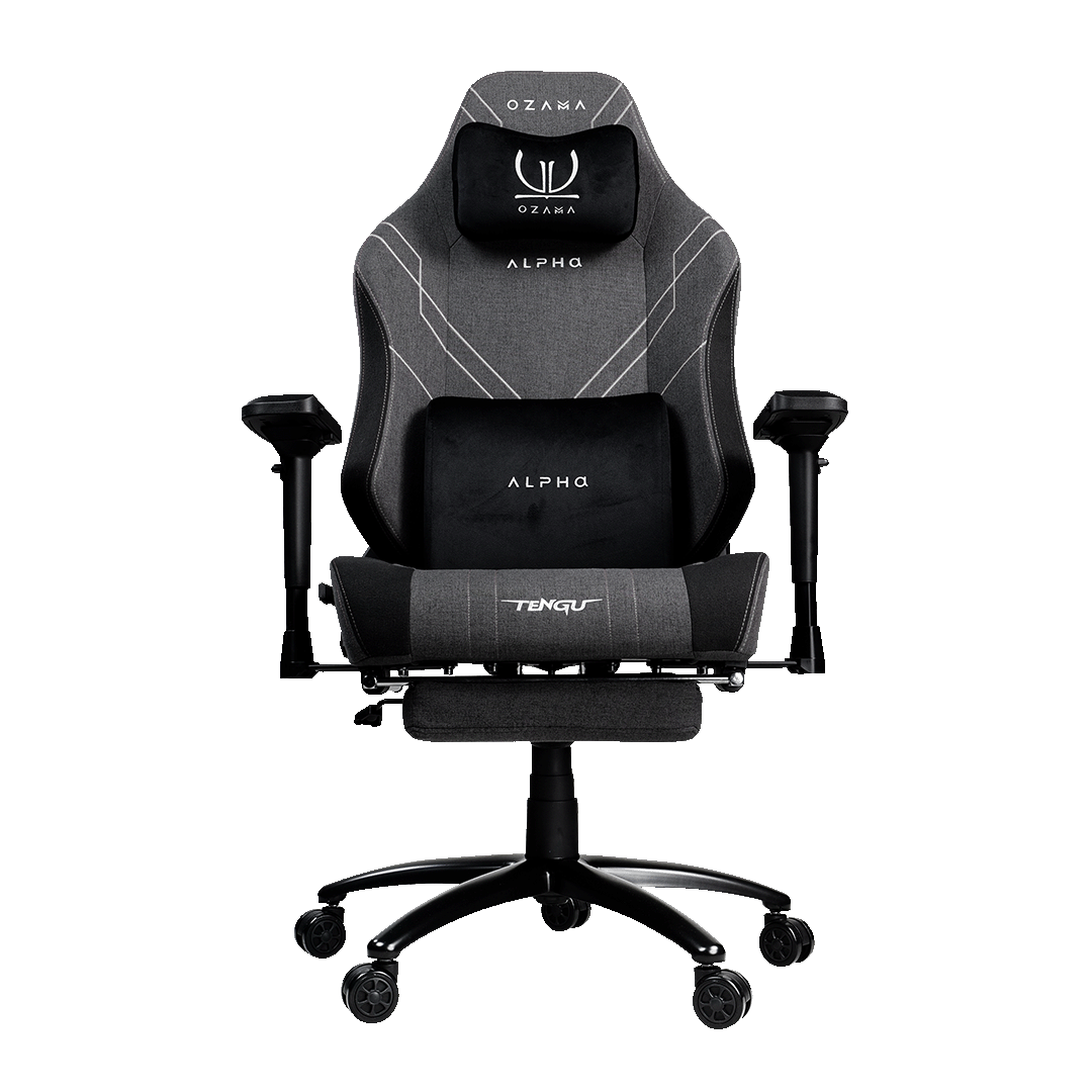 เก้าอี้เกมมิ่ง ALPHA FABRIC BLACK+ FOOTREST-1