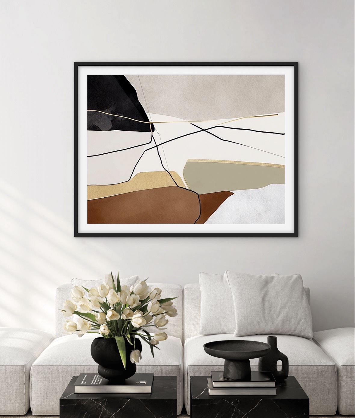 Pennello รูปแต่งบ้านพร้อมกรอบ Abstract painting 1รูป-1