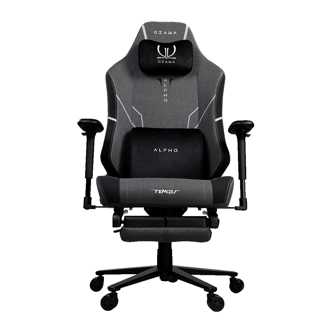 เก้าอี้เกมมิ่ง ALPHA TITAN FABRIC BLLACK + FOOTREST-1