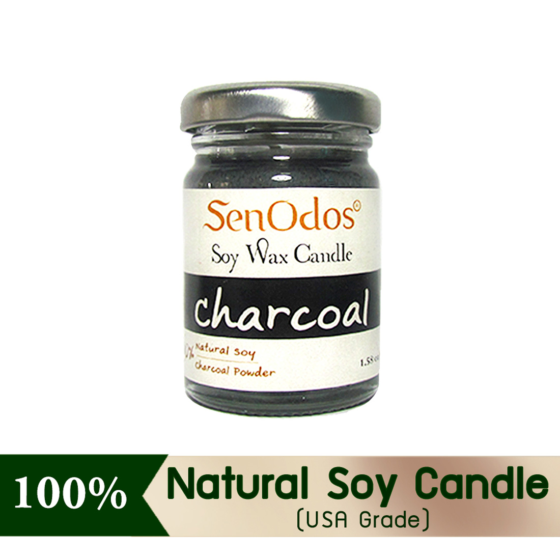 SenOdos เทียนหอมไขถั่วเหลือง ชาโคล  ขนาด 45g Charcoal Soy Candle