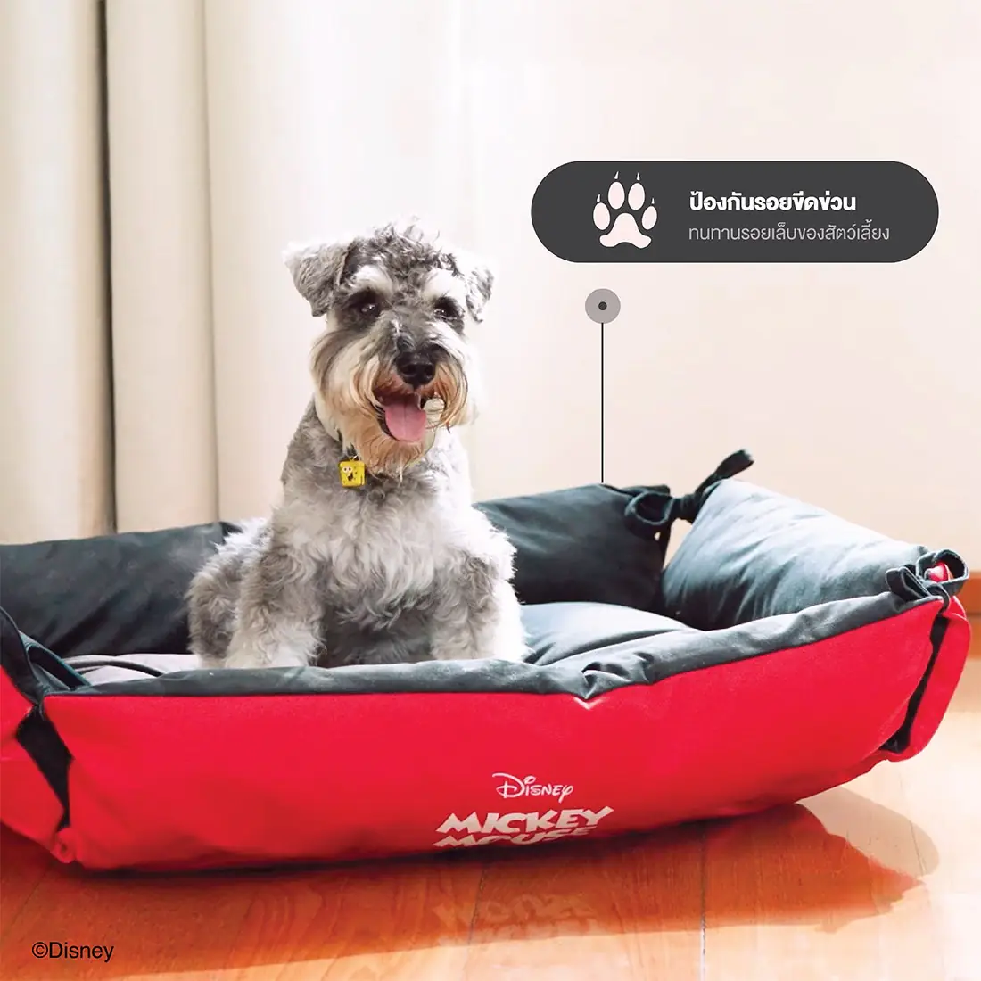 เบาะสัตว์เลี้ยง DISNEY รุ่น MICKEY PET CUSHION-L สีแดง-ดำ 1