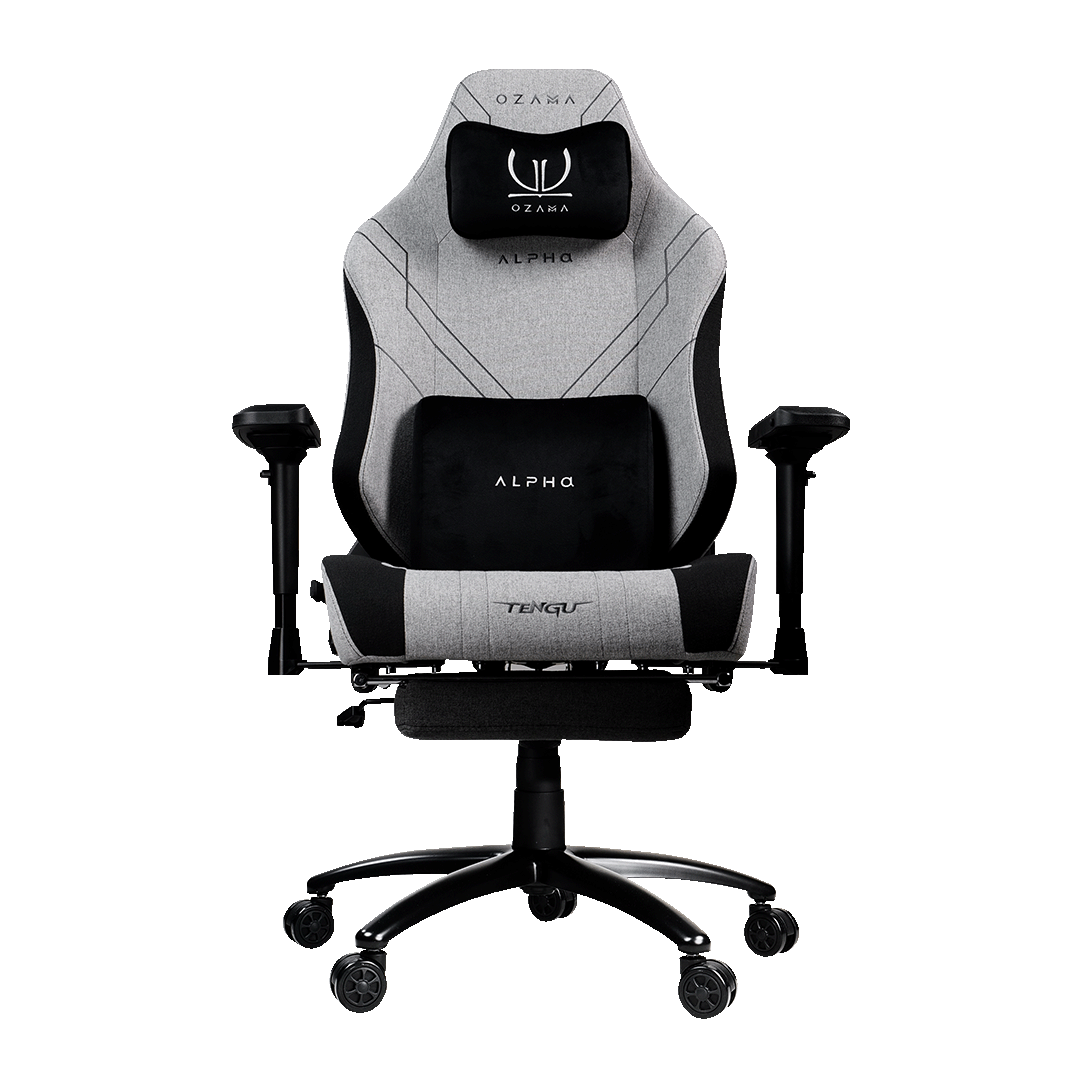 เก้าอี้เกมมิ่ง ALPHA FABRIC GRAY+ FOOTREST-1