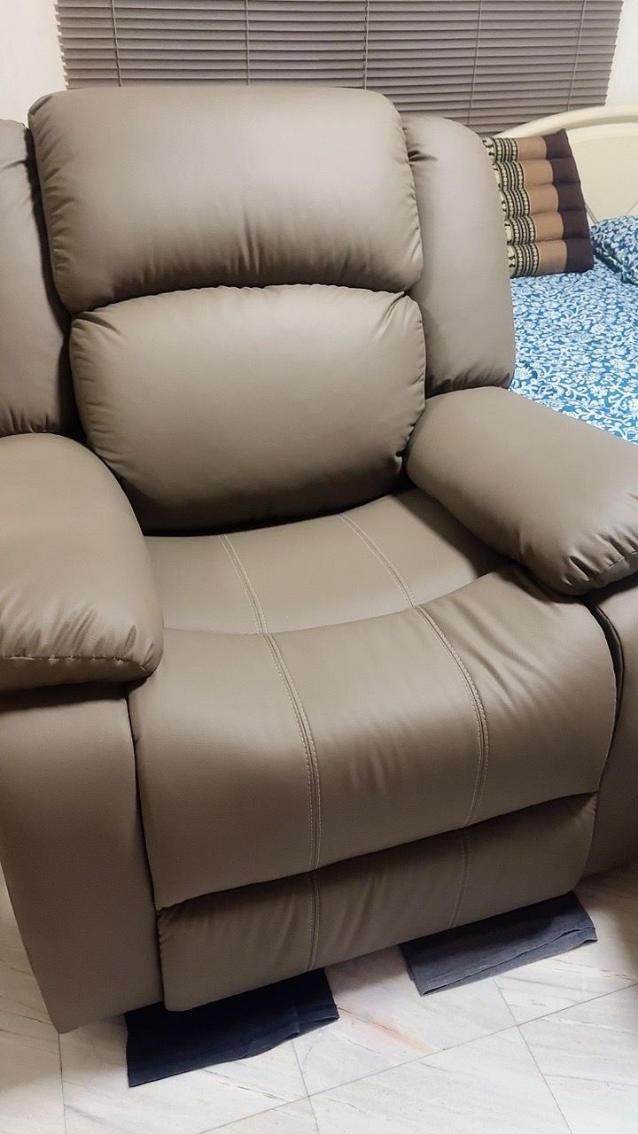 ดีจัง เก้าอี้พักผ่อน 2 ที่นั่ง รุ่น R-LOUNGE หนัง PVC เกรดพรีเมี่ยม สีน้ำตาลเข้ม-1
