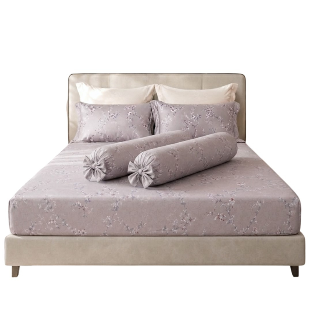ชุดเครื่องนอน 5 ฟุต 6 ชิ้น รวมปลอกนวม FRILLOW TENCEL™ Lyocell : LADY FREESIA-1