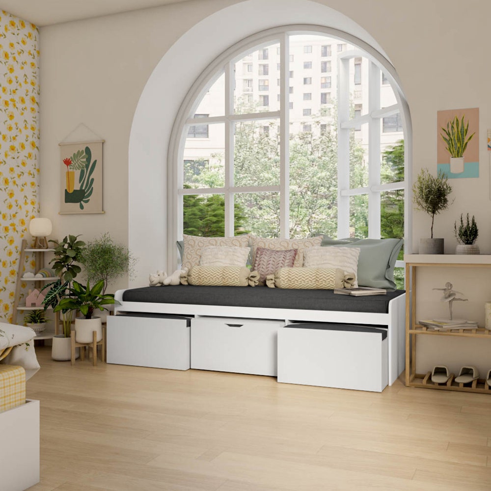โซฟาเบด PLAY รุ่น BEDDESK สีขาว