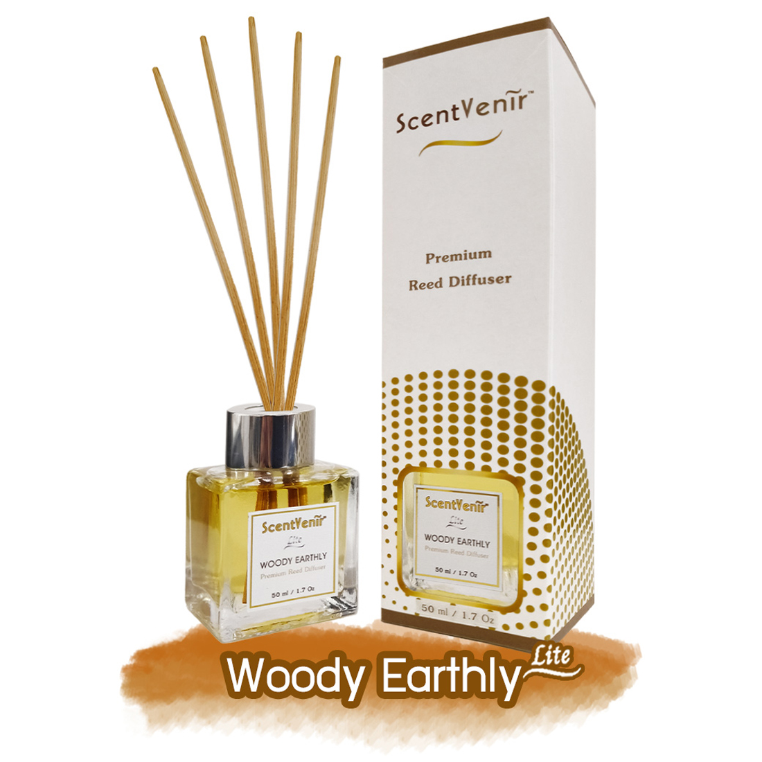 ScentVenir (Lite) ก้านหอม กระจายกลิ่น น้ำหอมปรับอากาศ กลิ่นวู้ดดี้ เอิร์ธลี่ สูตรไลท์ 50 ml.