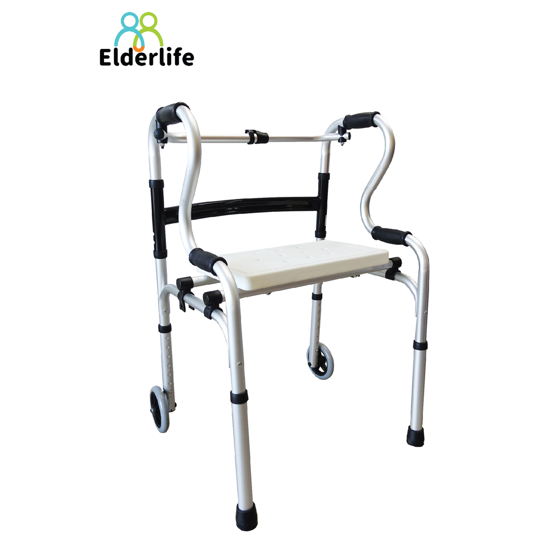 Elderlife วอร์คเกอร์  อุปกรณ์ช่วยเดิน มีล้อ และที่รองนั่งพัก พับได้ รุ่น HT-009 05