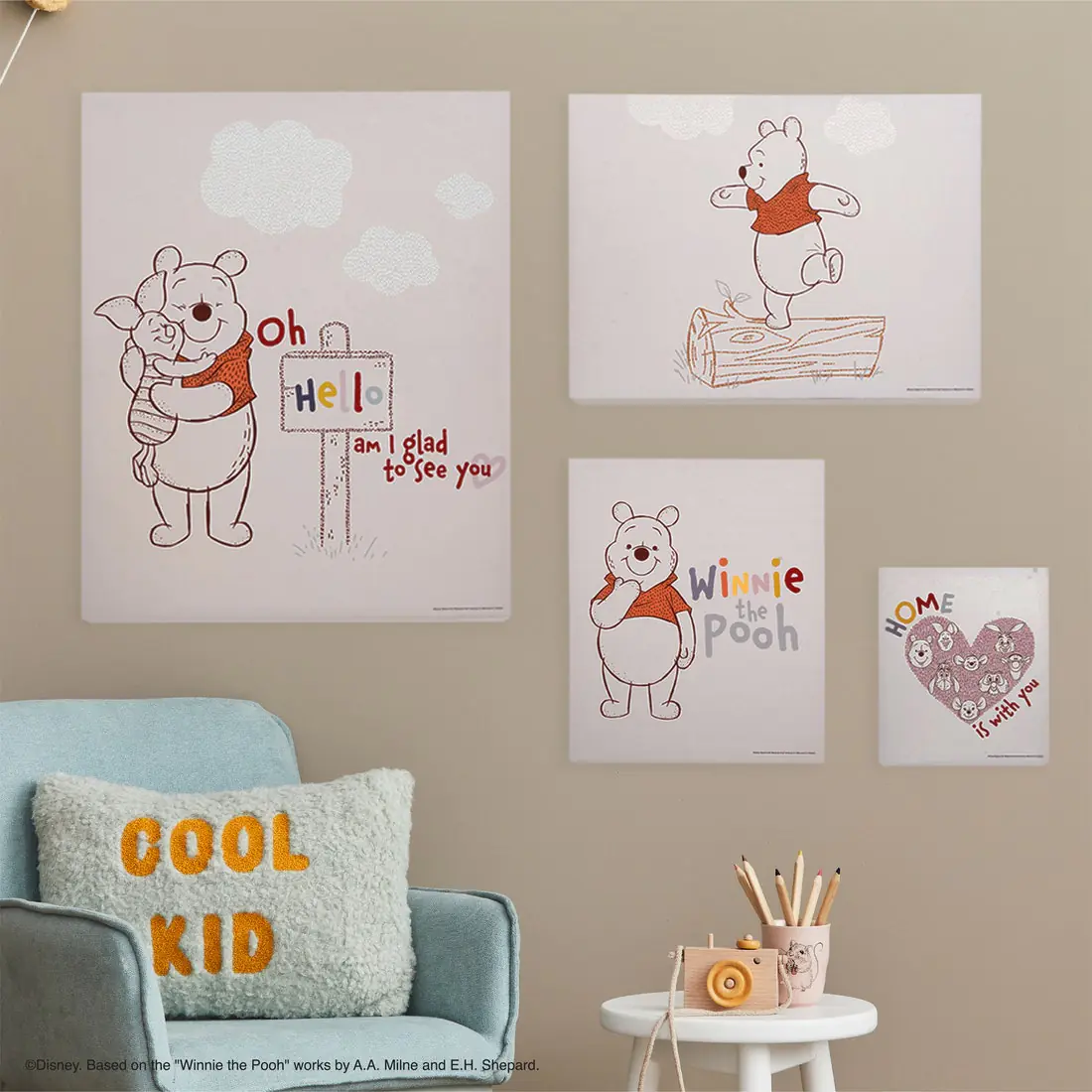 ชุดรูปภาพพร้อมแขวน DISNEY รุ่น MICKEY-WNP02 (4ชิ้น)