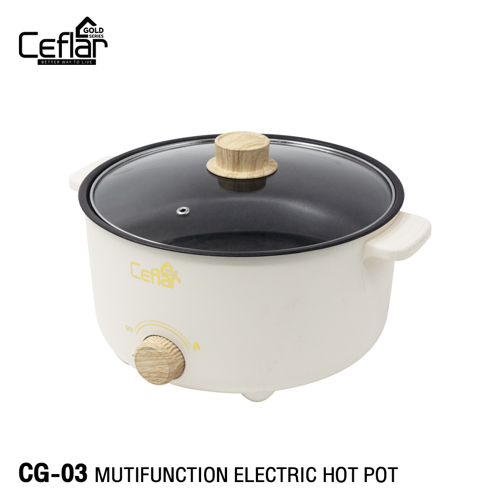 Ceflar หม้อไฟฟ้าอเนกประสงค์ Electric Hot pot รุ่น CG-03 Off White